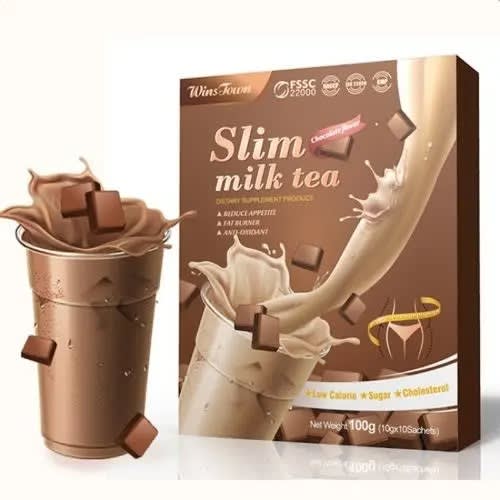 Slim Milk Tea Weight Loss Slimming Tea - Chocolate Flavor - 10g X 10 Sachets