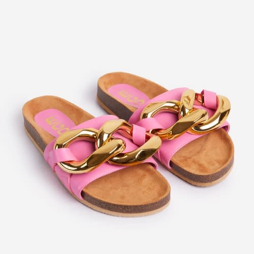 Chunky Chain Detail Slides - Pink