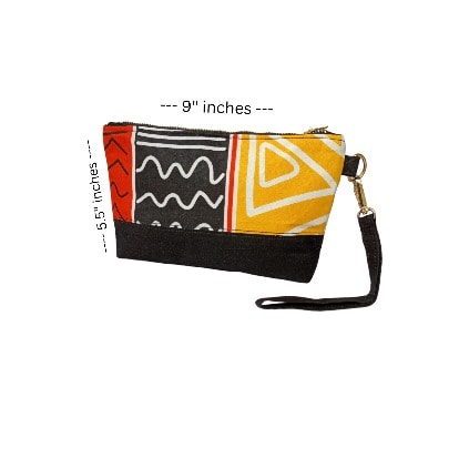 Ankara Wristlet Purse/Clutch - Sun Yellow