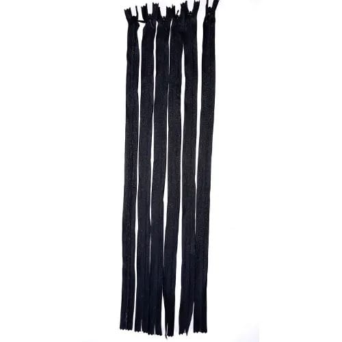 20 Inch Nylon Invisible Zippers - 6-pack - Black