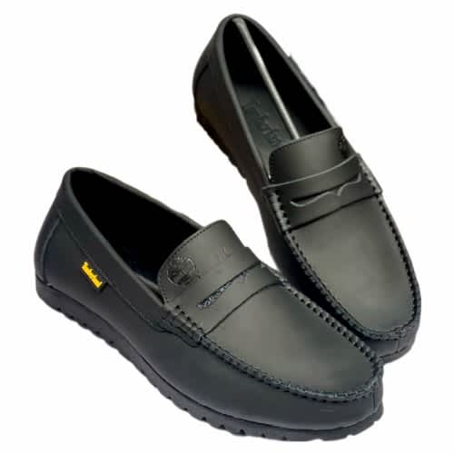 Men's Leather Moccasins Loafers - Black