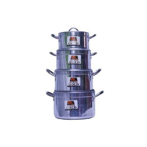 Tower Aluminium Gold Pot Set - 4pcs- 18/ 20/ 22/ 24cm