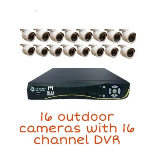Ahd Set Of 16 Outdoor Cameras With 16 Channel Dvr