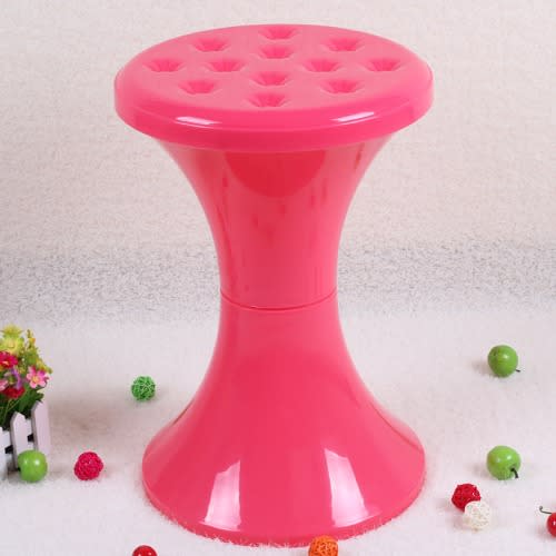 Detachable Plastic Stool With Storage Space - Pink