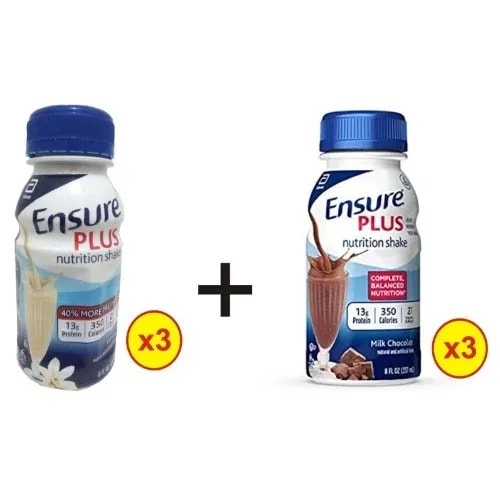Ensure Plus Drink - Vanilla + Chocolate Flavour - 237ml - 3 Bottles Each