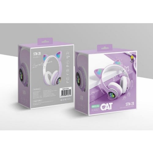 Cat Ears Wireless Bluetooth Headphone - Purple