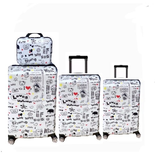 ABS All Angle Pilot Luggage Trolleys -Set Of 4 - White