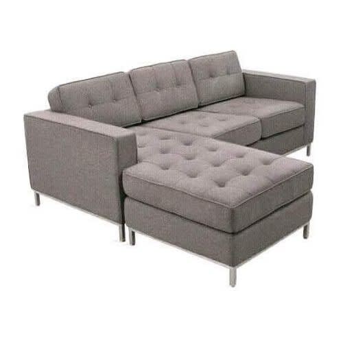 Modern L Shape Fabric 5 Seater Sofa - grey