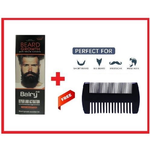 Balry Beard Growth Essential Oil - 50ml + Free Beard Comb