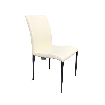 Danetti Faux Leather Tapered Back Dining Chair - Beige