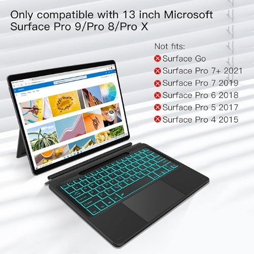 Surface Pro X / Pro 8 / Pro 9 Signature Bluetooth Keyboard With Backlit Display