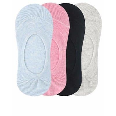 4 Pairs Of Invisible Socks - Multicolour
