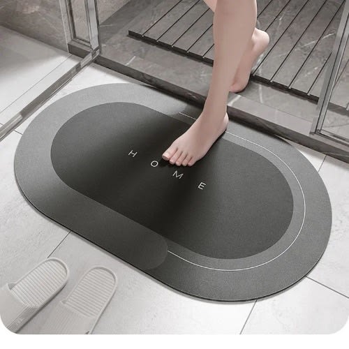Absorbent Door Mat / Round Shape Floor & Foot Mat - Grey
