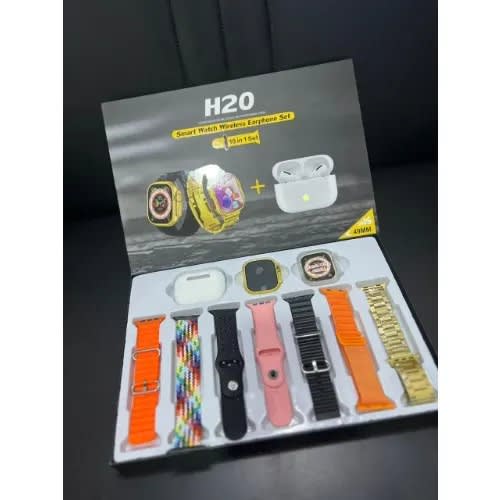 H20 Ultra 9 Smart Watch With Earbuds And Straps