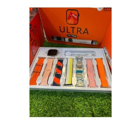 Ultra 8 Smart Watch With 7 In 1 Strap Gift Box Edition