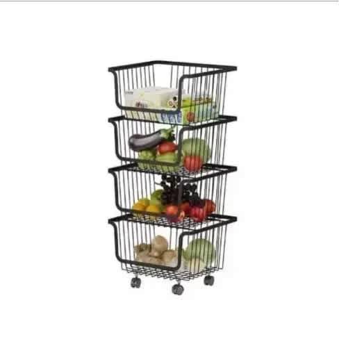 4 Tiers Rolling Stackable Basket