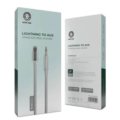 Lightning To Aux Cable With Stainless Steel Plating - Silver