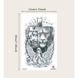 Praying Angel Lion Cross Temporary Waterproof Tattoo Body Art Sticker