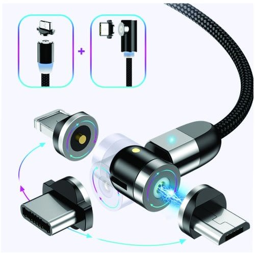 Magnetic Fast-charging 3-in-1 Data Cable For Apple, Android, Type-c