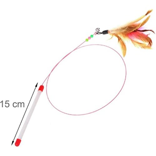 TD Cat Feather Teaser Interactive Bell Toy