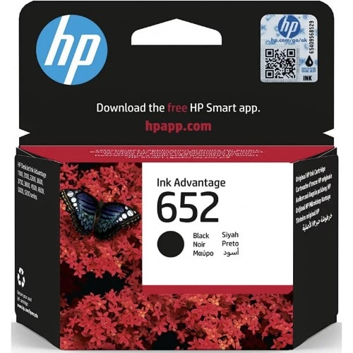 Hp 652 Black Original Ink Advantage Cartridge - F6v25ae