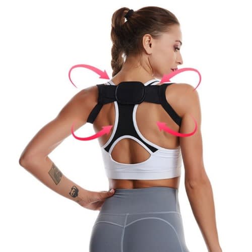 Abs Back Posture Corrector Brace Support Belt - Black