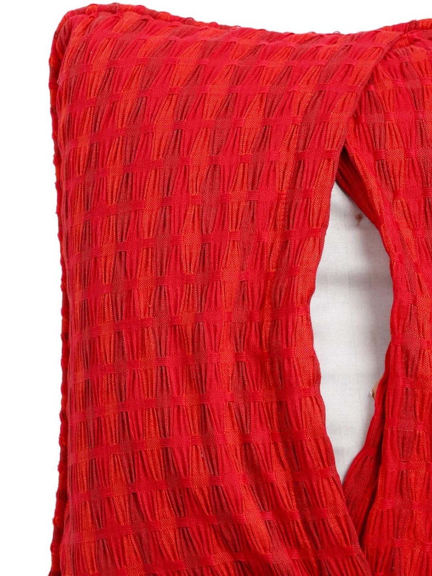 Fabindia Deepali Red Cotton Cushion Cover