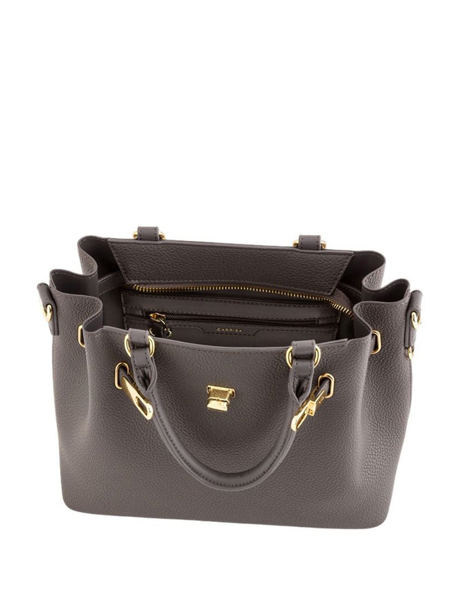 Carpisa Ermione V1 Grey Faux Leather Solid Handbag