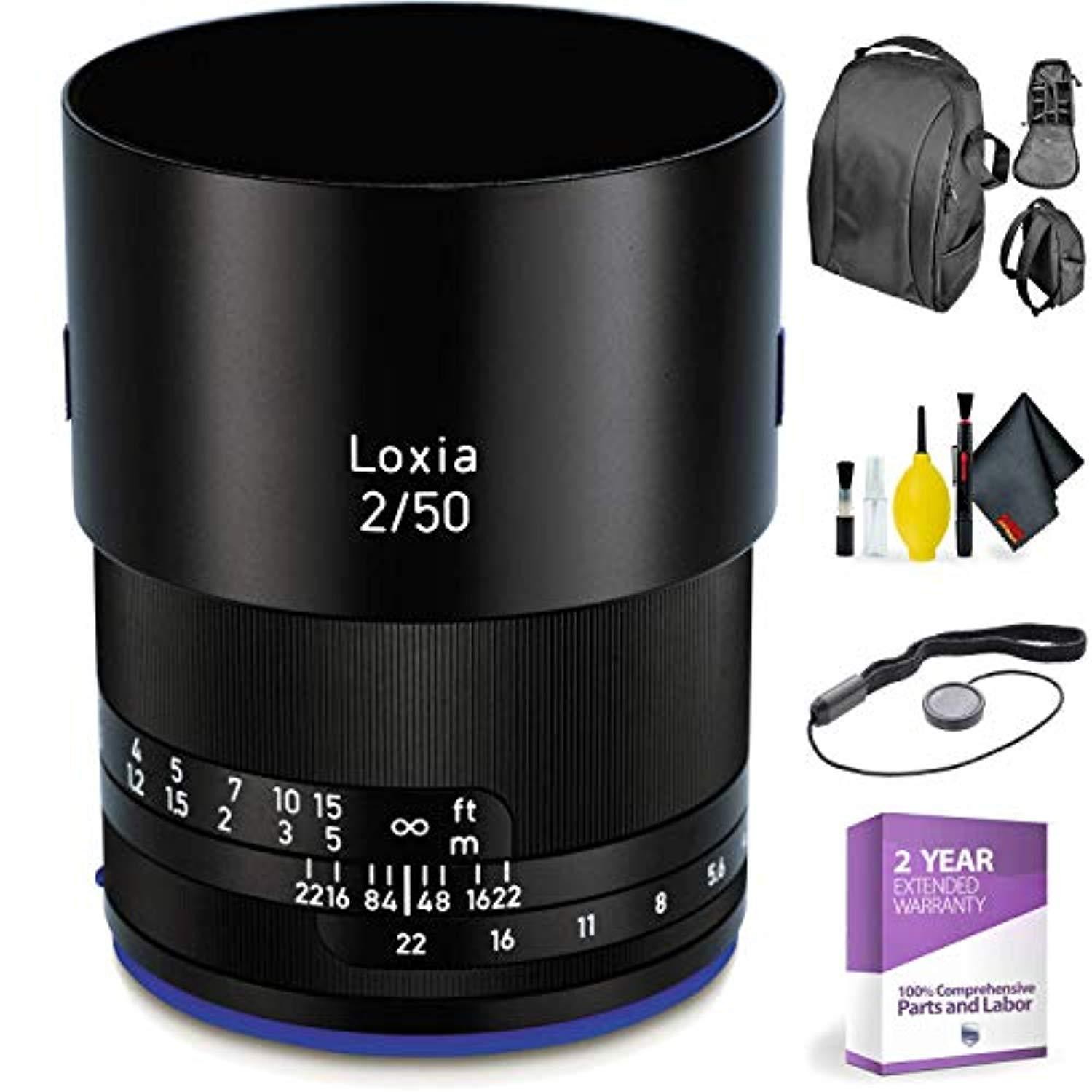 zeiss loxia planar t 50mm f/2 lens for sony e mount - 2103-748 + deluxe lens cleaning kit
