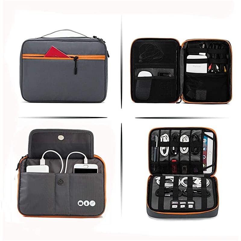 Electronic Organizer Travel Bag  Electronic Accessories Organizer Double Layer Travel Cable Organizer for USB Cables Charger Power Bank Phone EBook Kindle iPad or Tabletup to 97