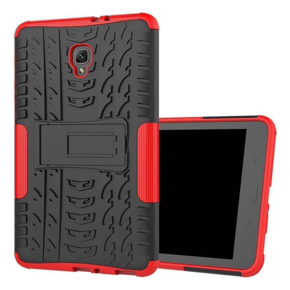 For Tab T380 Case, Hybrid Rugged Heavy Duty Hard Case Cover with Kickstand for Samsung Galaxy Tab A 8.0 2017 SM-T380/T385 / Tab A2 S 2017 (XW/Red)