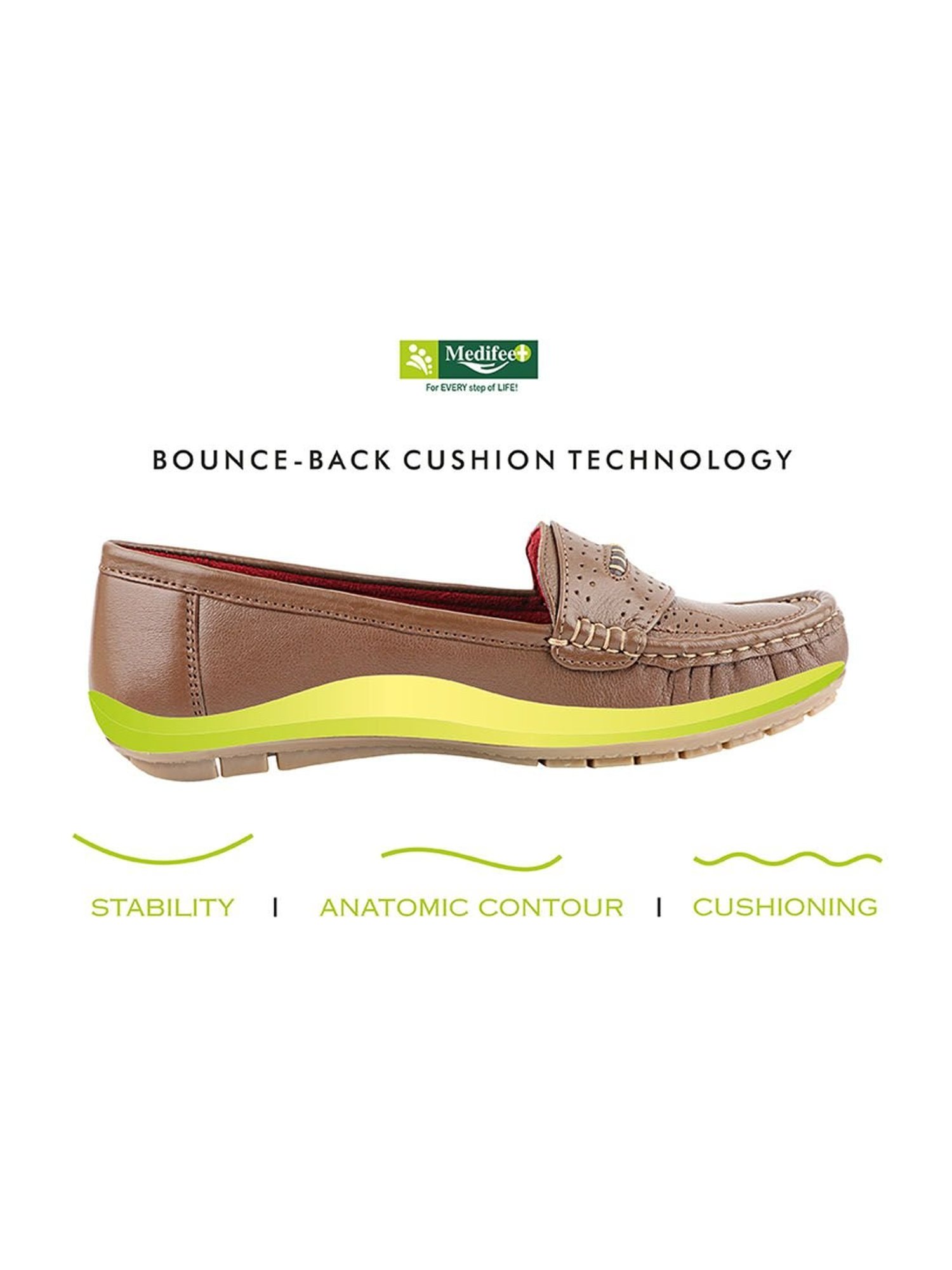 MediFeet Women's Brown Casual Loafers