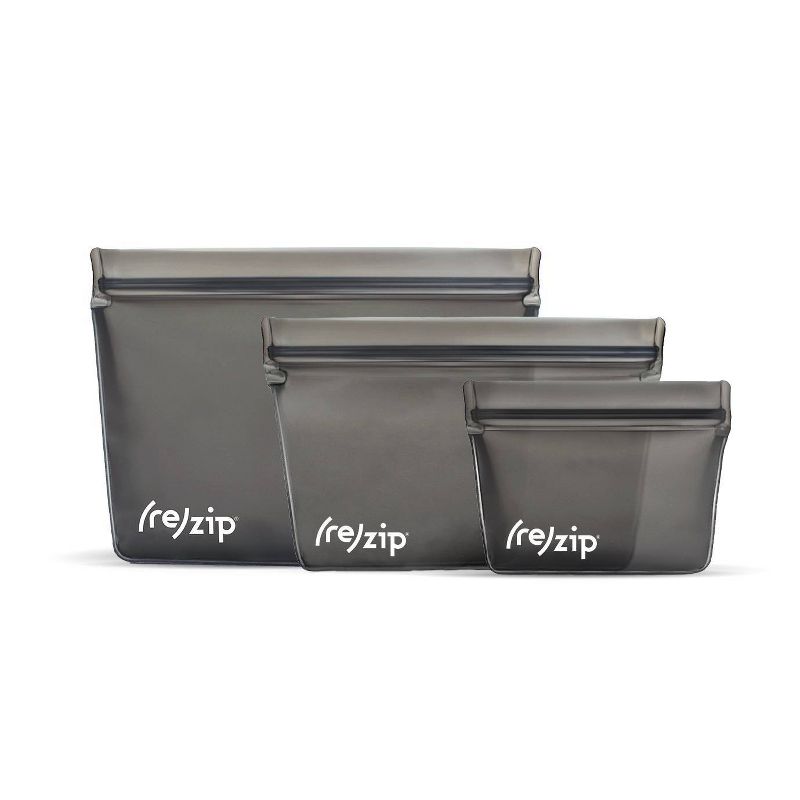 (re)Zip Stand up Reusable Food Storage Kit - Solid Gray - 3pc