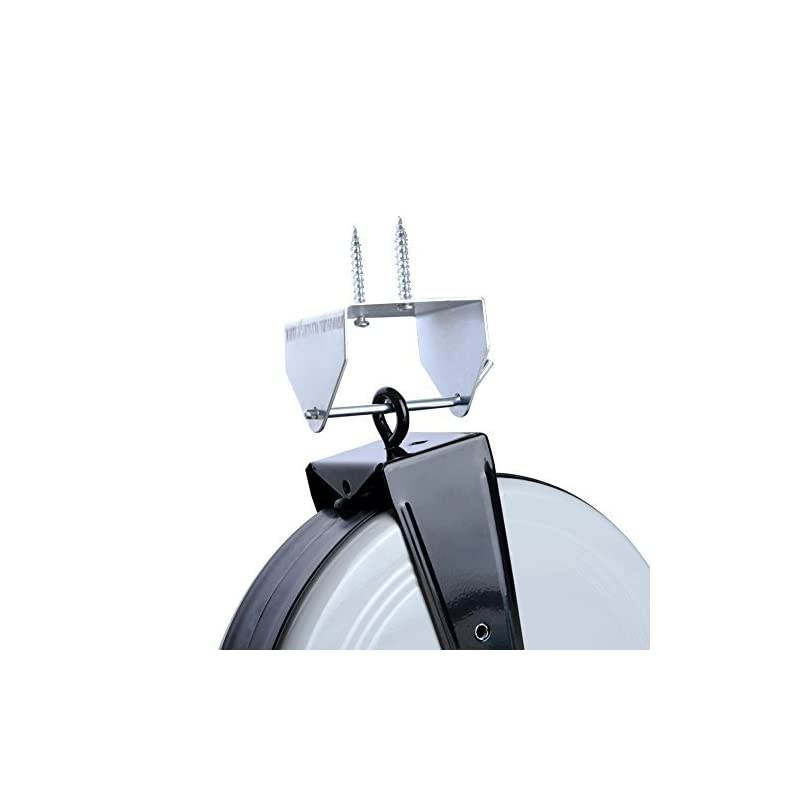 25ft Heavy Duty Retractable Extension Cord Reel with 3 Electrical Outlets 116AWG3C SJT 10 Amp 1125W Light Gray 12month Worryfree Quality Warranty