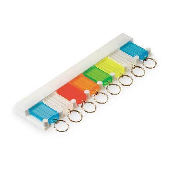 Key Tag Rack with Eight Tags, White