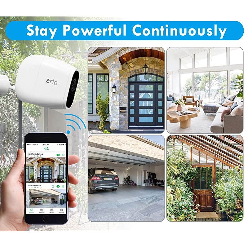 30 Feet Right Angled Micro USB Power Cable with QC 3.0 Charger Brick,Power Supply Adapter and Charging Cord,Outdoor Quick Charger Compatible for Arlo Pro,Arlo Pro 2,Arlo Go,Arlo Security Light