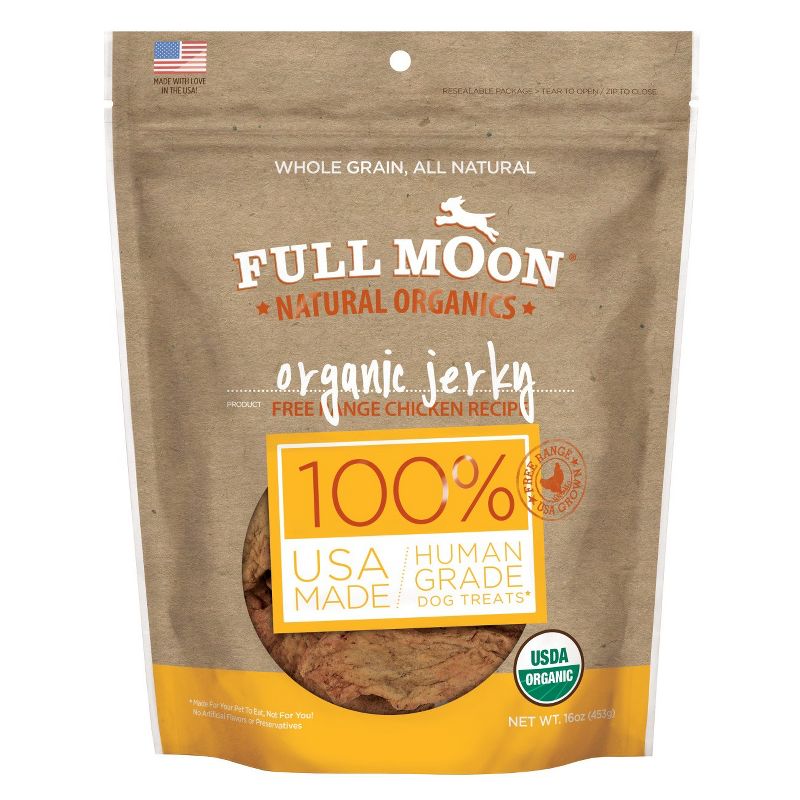 Full Moon Organic Jerky Chicken Recipe Dog Treats - 16oz