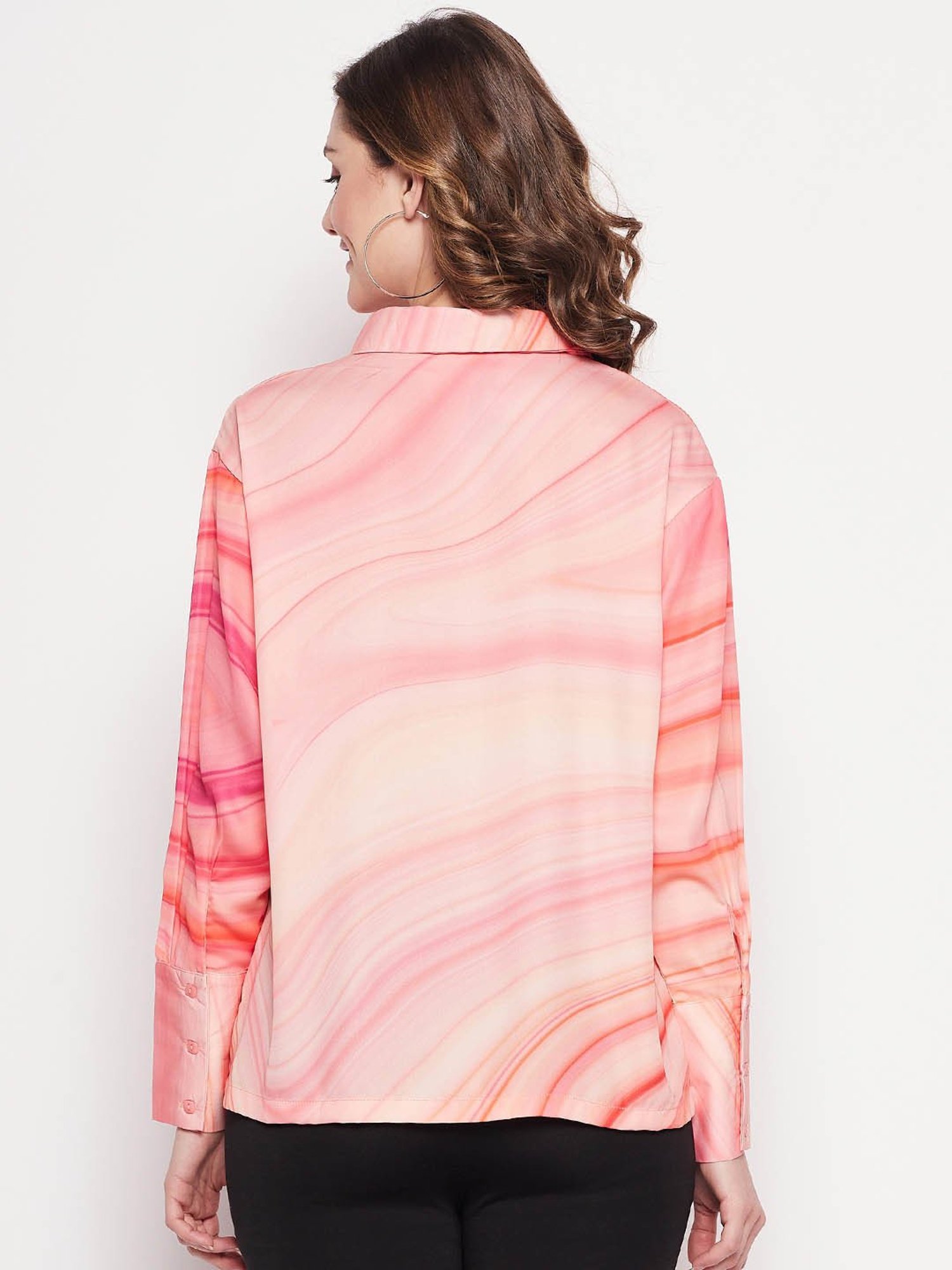 Camla by MADAME Peach Printed Shirt