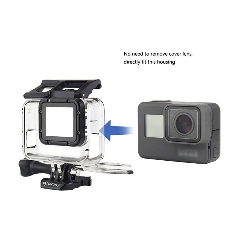 Open Skeleton Housing Case for GoPro Hero 5 6 7 Black Action Camera Protective Lens Removal NOT Needed Transparent Clear