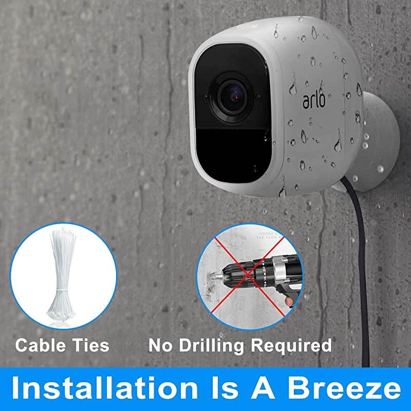 30 Feet Right Angled Micro USB Power Cable with QC 3.0 Charger Brick,Power Supply Adapter and Charging Cord,Outdoor Quick Charger Compatible for Arlo Pro,Arlo Pro 2,Arlo Go,Arlo Security Light