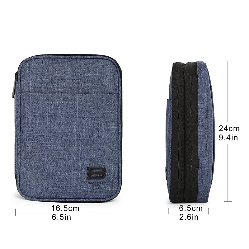 Electronic Organizer DoubleLayer Travel Cable Organizer Electronics Accessories Cases for Cables iPhone Kindle USB Blue