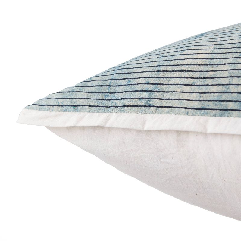 22&#34;x22&#34; Oversize Alicia Handmade Striped Poly Filled Square Throw Pillow Blue/White - Jaipur Living
