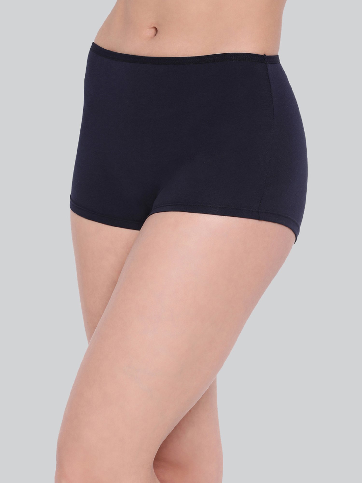 Lyra Navy Cotton Boy Shorts Panties - Pack Of 2