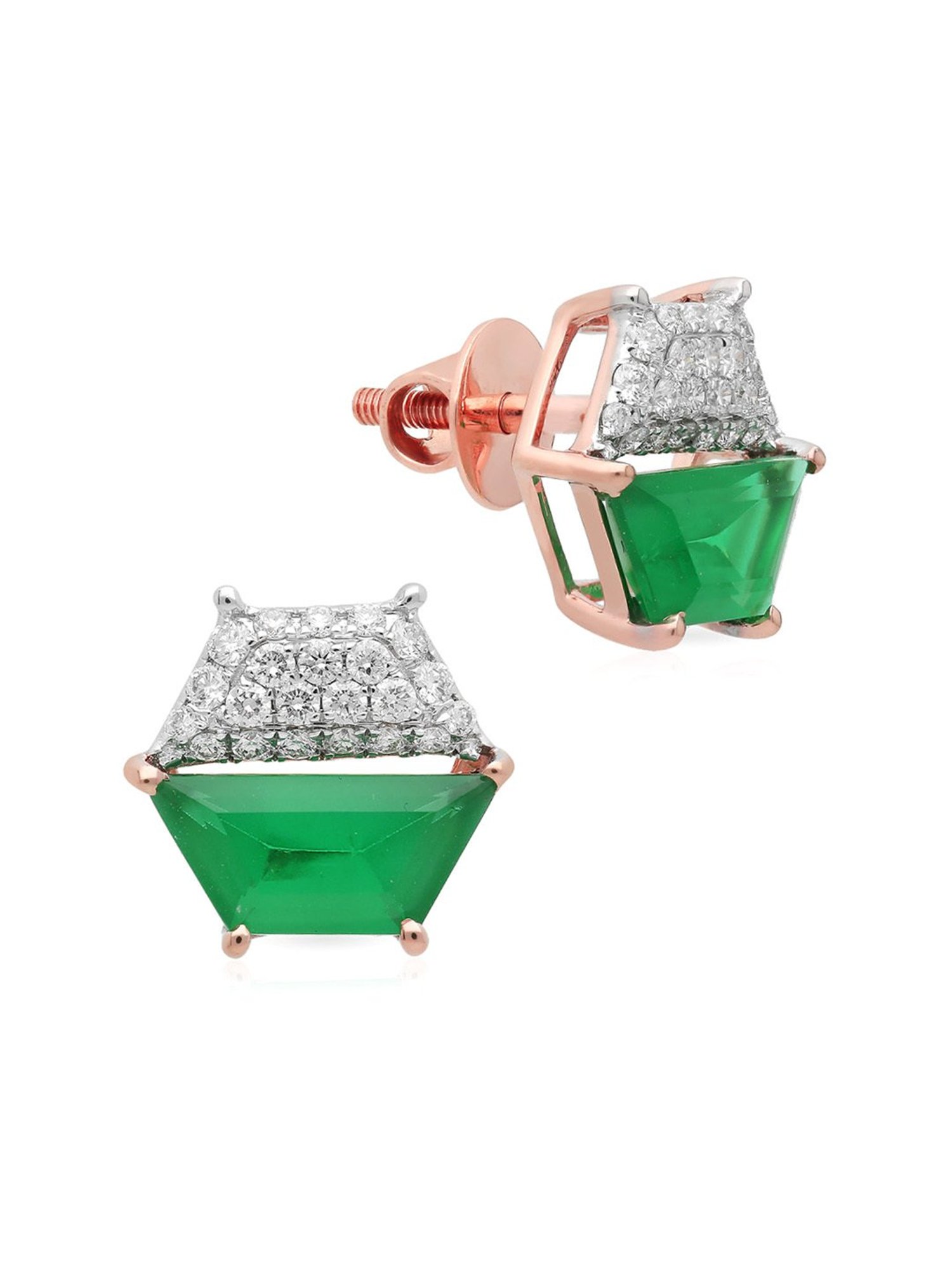 Malabar Gold and Diamonds 18k Rose Gold Stud Diamond Earrings