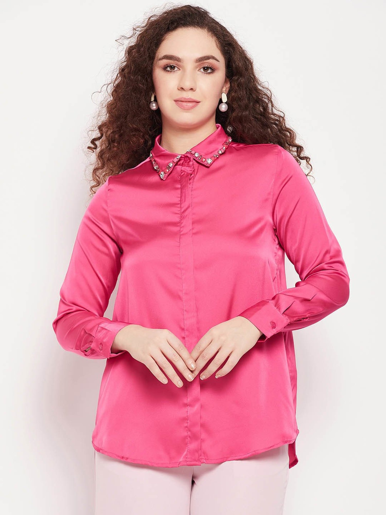 Camla by MADAME Pink Embellished Shirt