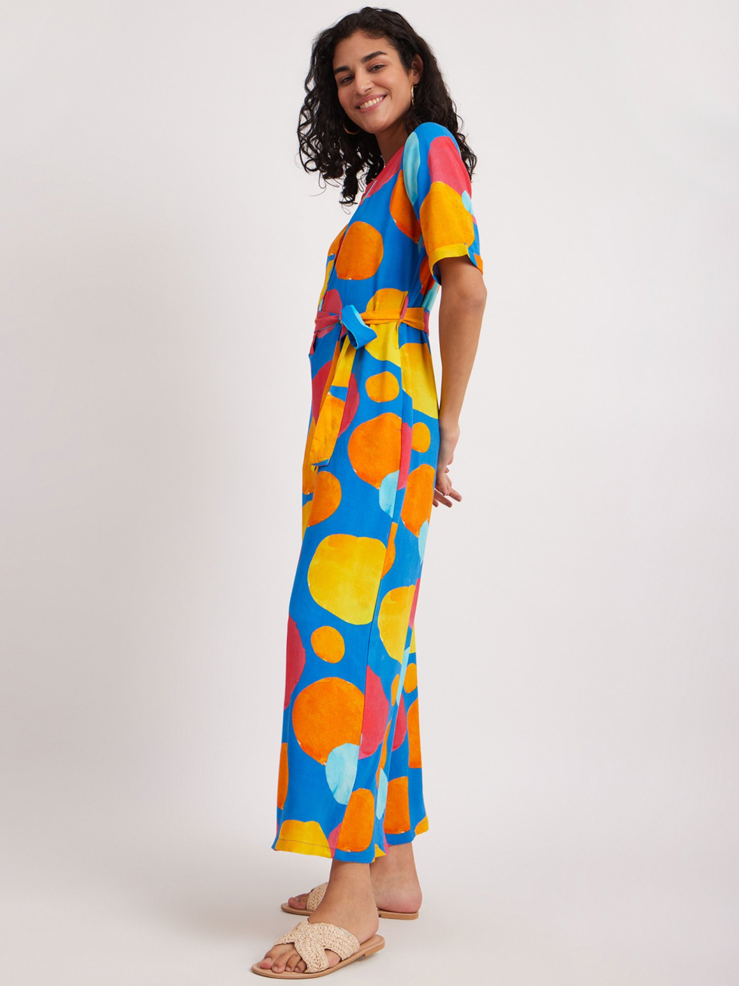 Pink Fort Multicolored Polka Dots Jumpsuit