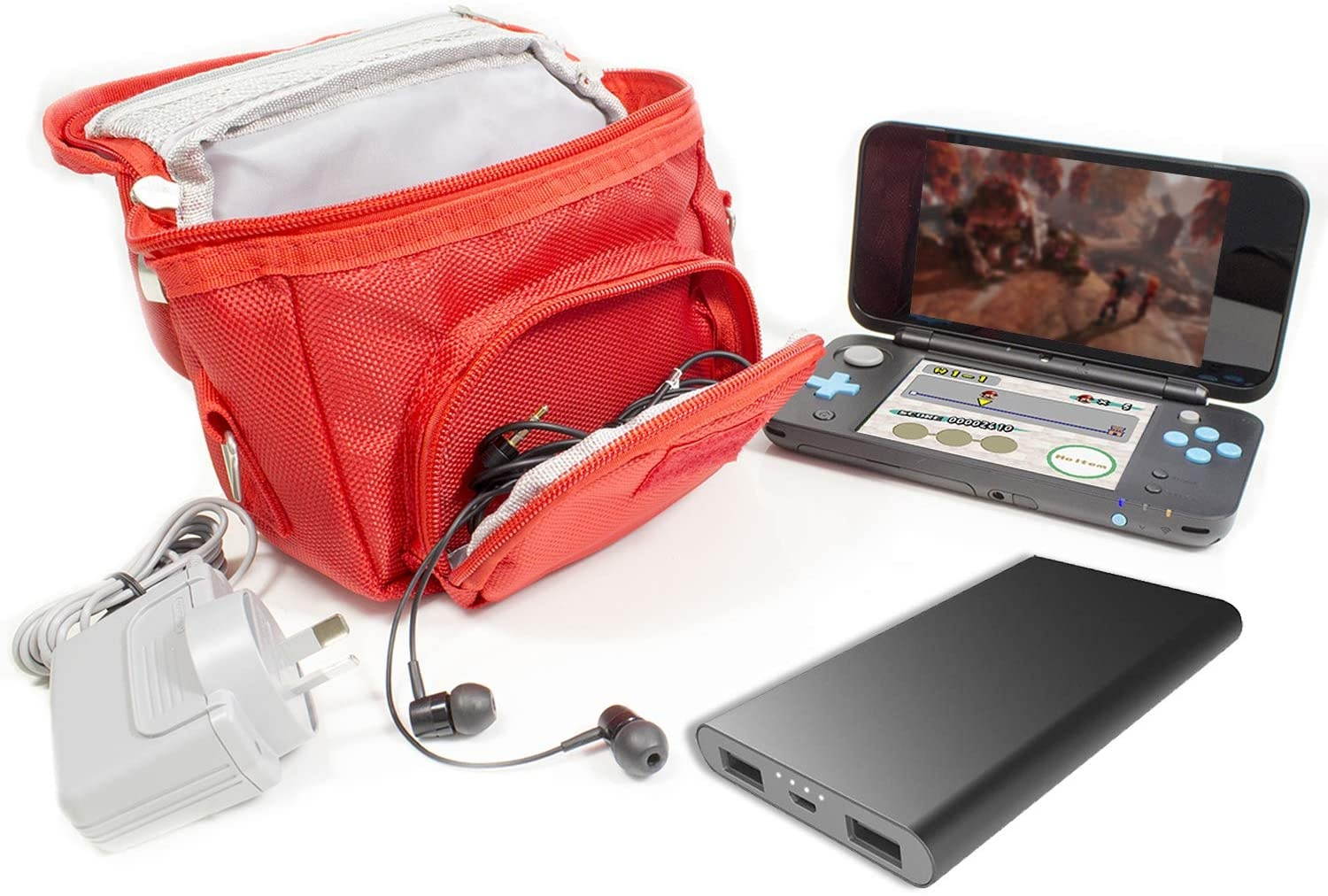 G-HUB Game & Console Travel Bag for Nintendo DS (Fits all Foldable Screen Versions including: Original DS / DSi / DS Lite / 3DS / 3DS XL / New 3DS / New 3DS XL) Red