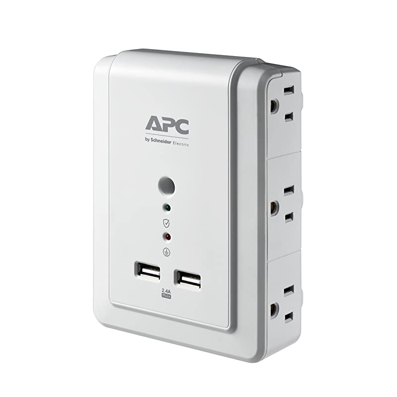 Wall Outlet Plug Extender Surge Protector with USB Ports P6WU2 6 AC Multi Plug Outlet 1080 Joule Surge Protection