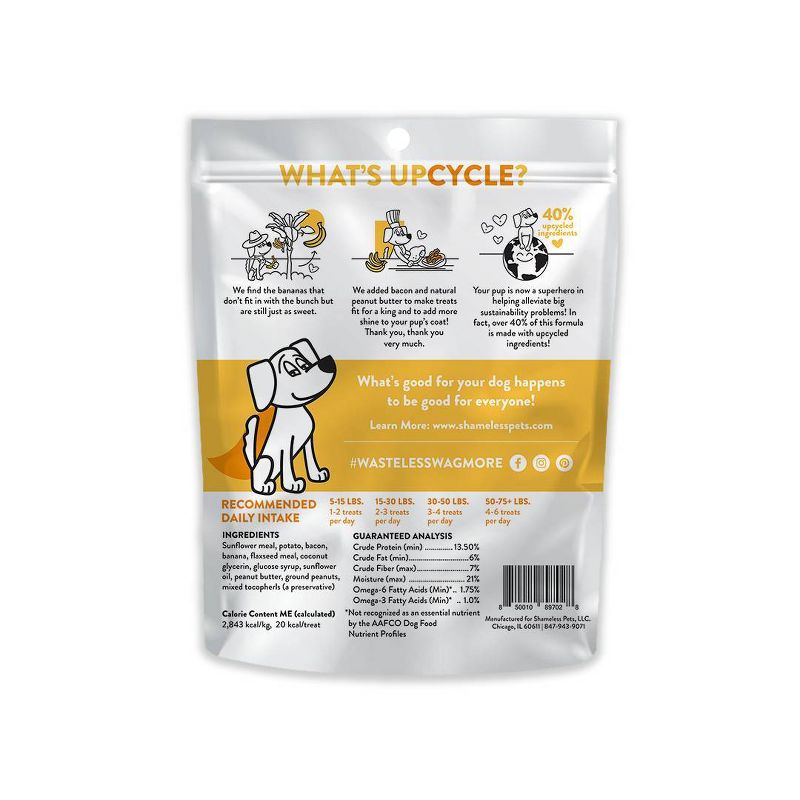 Shameless Pets Banana for Bacon Flavor Soft Baked Chewy Dog Treats - 6oz