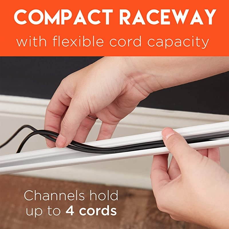 Cable Concealer Kit for Hiding Up to 4 Cords Easy Peel amp Stick Install Helps Manage Cables From Mounted TVs Customize Your Cable Management For Any Setup